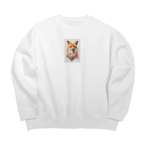 アニメテイストの狐ちゃん Big Crew Neck Sweatshirt