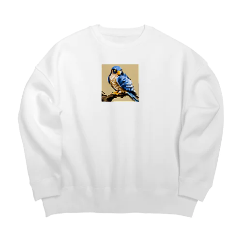 ドット絵の青い鳥 Big Crew Neck Sweatshirt