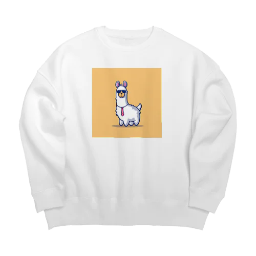 サングラスをかけたアルパカ Big Crew Neck Sweatshirt