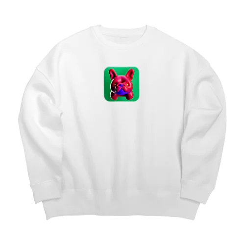 フレンチブルドッグのイラストグッズ Big Crew Neck Sweatshirt