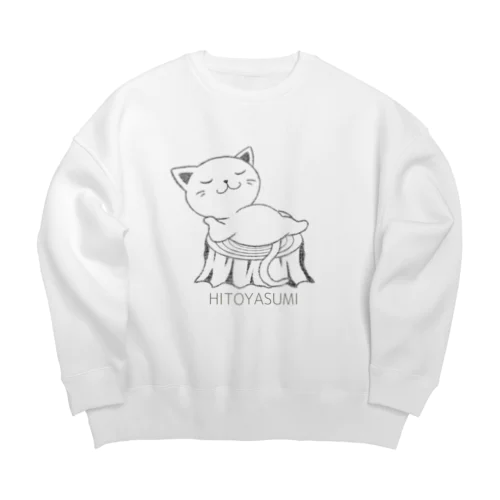 HITOYASUMI猫 Big Crew Neck Sweatshirt