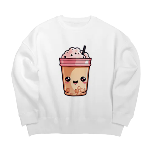 タピオカミルクティー Big Crew Neck Sweatshirt