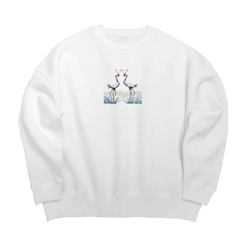 丹頂鶴1 Big Crew Neck Sweatshirt