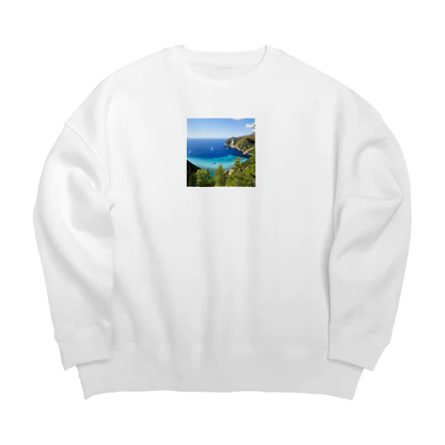 海辺で　ゆったり　バカンス Big Crew Neck Sweatshirt