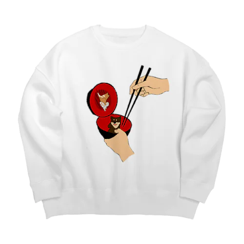 わんこそば ﾓｼﾞﾅｼ Big Crew Neck Sweatshirt