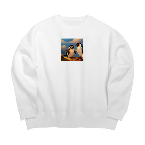 可愛いペンギンちゃんグッズ Big Crew Neck Sweatshirt