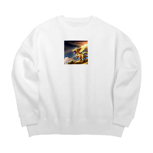 わんこ金龍　駆け抜け龍 Big Crew Neck Sweatshirt