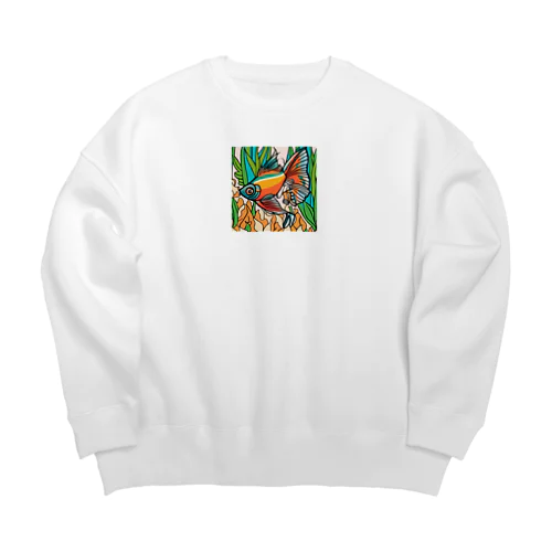 アニメチックな魚 Big Crew Neck Sweatshirt