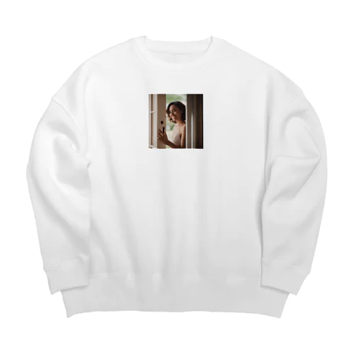 笑顔がすてき Big Crew Neck Sweatshirt