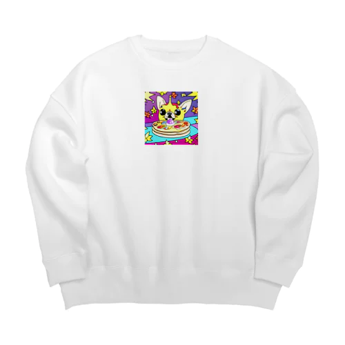 チワワの宇宙大冒険へレッツゴー！パンケーキの秘密を解き明かす Big Crew Neck Sweatshirt