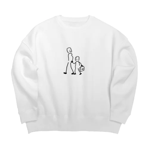 親子手つなぎデートくん Big Crew Neck Sweatshirt