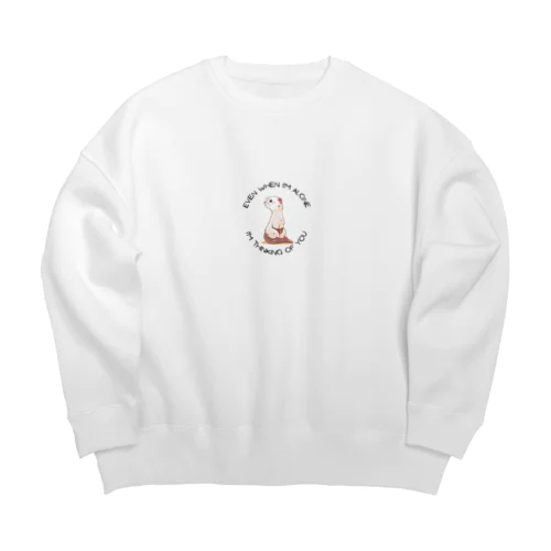 寂しがりフェレット Big Crew Neck Sweatshirt