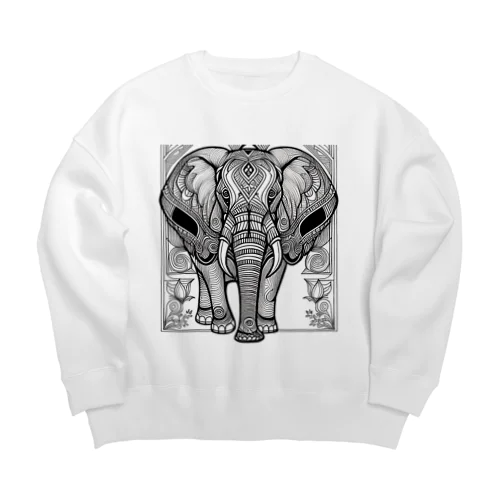 大自然の守り象 Big Crew Neck Sweatshirt