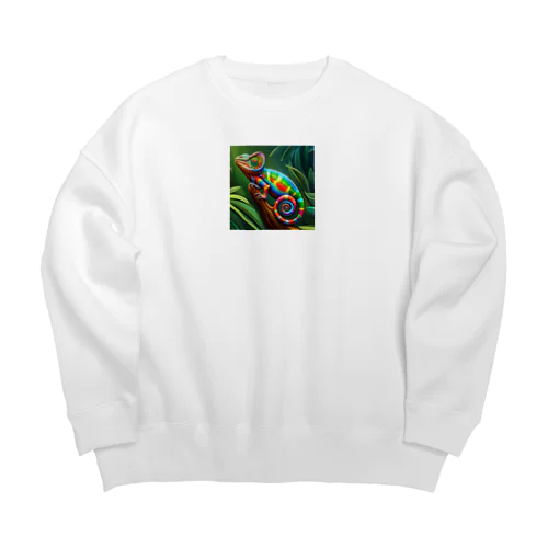 虹色のカメレオン Big Crew Neck Sweatshirt