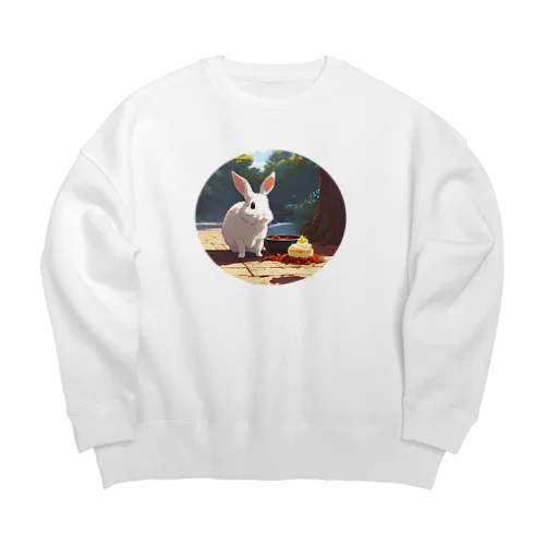 うさぎとスイーツ Big Crew Neck Sweatshirt