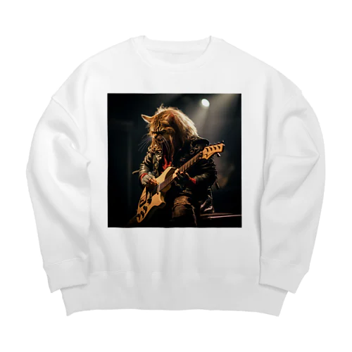 RockなCat 猫ギターバージョン2 Big Crew Neck Sweatshirt