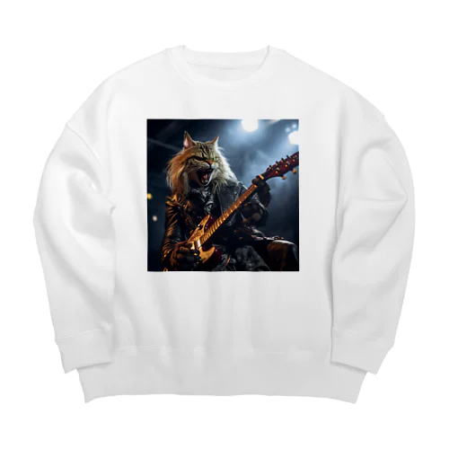 RockなCat ギターバージョン3 Big Crew Neck Sweatshirt