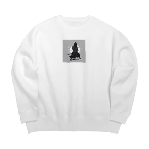 忍者のイラストグッズ Big Crew Neck Sweatshirt