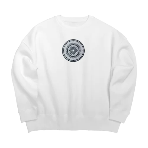 étnico monocromo Big Crew Neck Sweatshirt