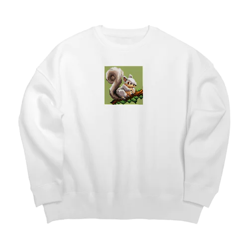 ドット絵のりすくん Big Crew Neck Sweatshirt