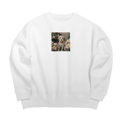 癒しの子犬グッズ Big Crew Neck Sweatshirt