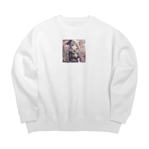 スクール萌え女子 Big Crew Neck Sweatshirt