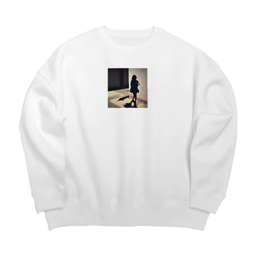 綺麗な女性の影グッズ Big Crew Neck Sweatshirt