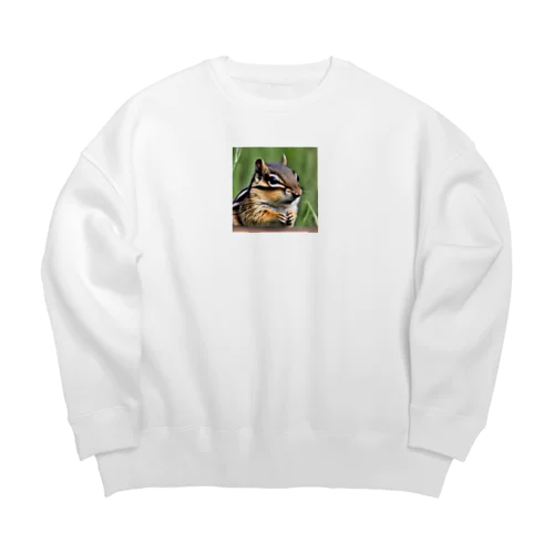 シマリスのグッズ Big Crew Neck Sweatshirt