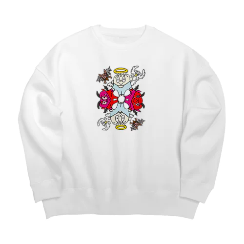 天使と悪魔の手つなぎの輪 Big Crew Neck Sweatshirt