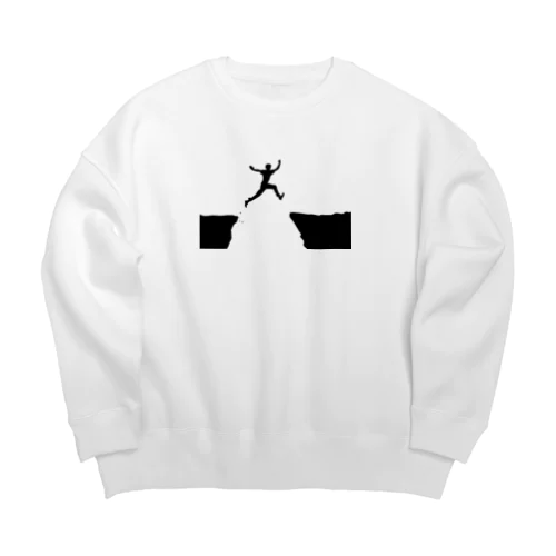 進め！勇気を持って困難を乗り越える言葉とイラスト Big Crew Neck Sweatshirt