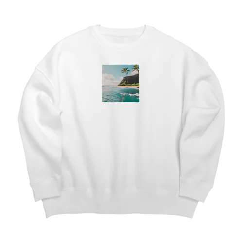 南国の海イラストグッズ Big Crew Neck Sweatshirt