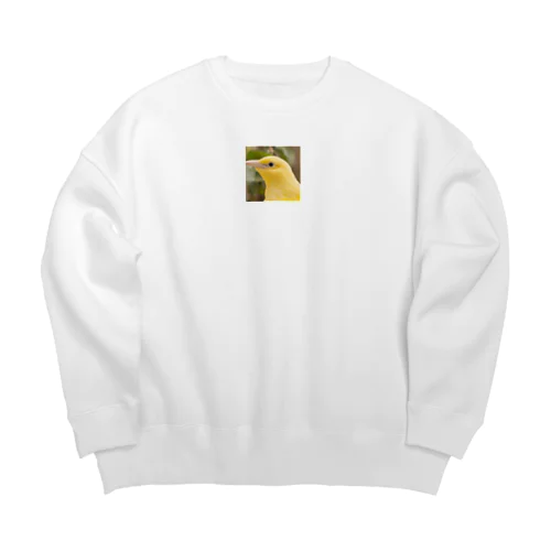 黄色い鳥の横顔 Big Crew Neck Sweatshirt