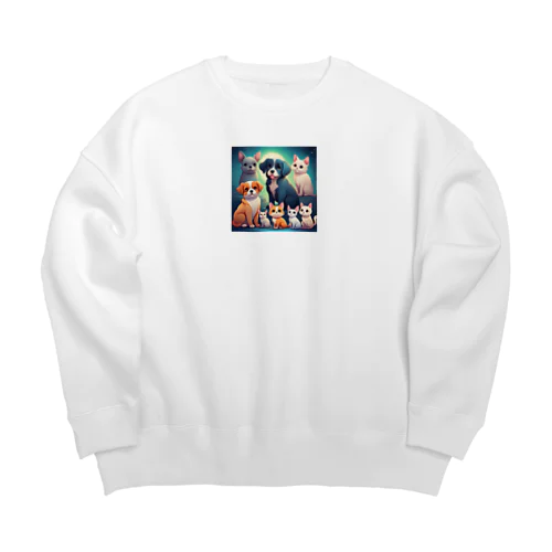 可愛いペットたちのグッズです。 Big Crew Neck Sweatshirt