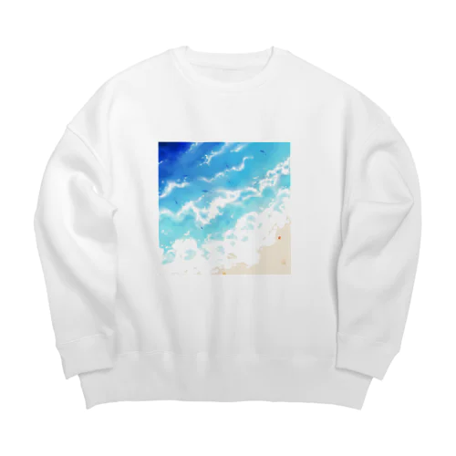 海辺（正方形） Big Crew Neck Sweatshirt