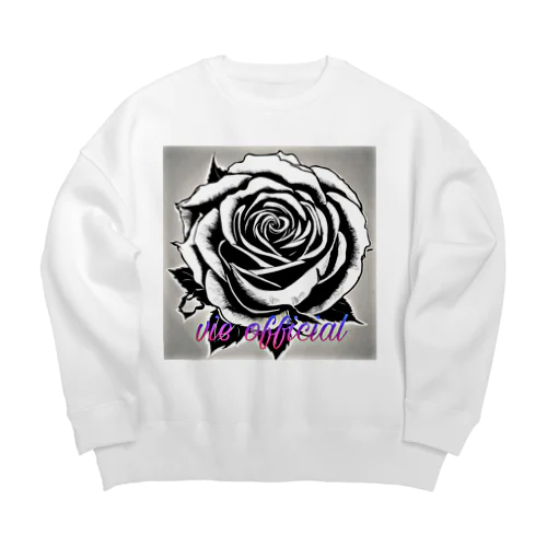 BLACK_rose Big Crew Neck Sweatshirt