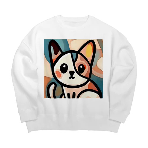 Mysterious Cat Big Crew Neck Sweatshirt