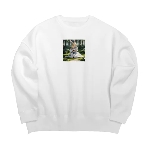 姉妹とうさチャン Big Crew Neck Sweatshirt