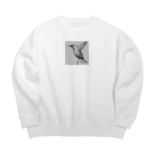 羽ばたく鳥 Big Crew Neck Sweatshirt