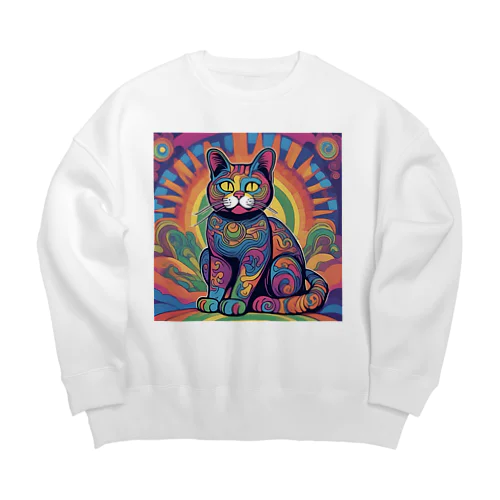 招き猫 Big Crew Neck Sweatshirt