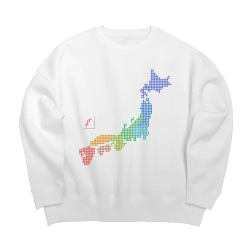 JAPANドット絵カラー Big Crew Neck Sweatshirt