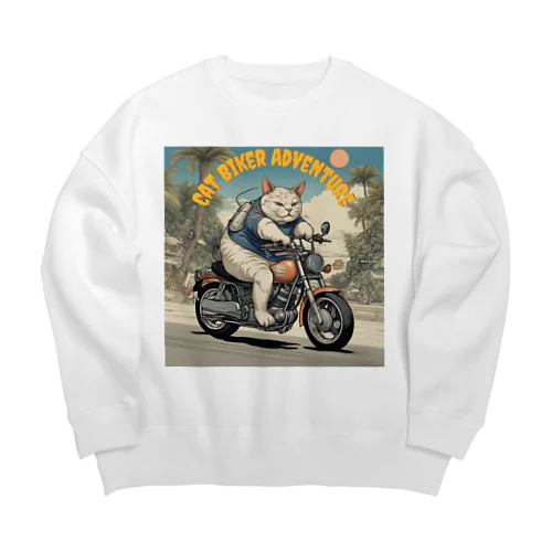 キャットバイカー Big Crew Neck Sweatshirt