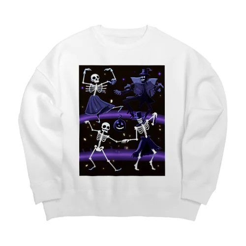 ハロウィンスケルトンダンス04 Big Crew Neck Sweatshirt