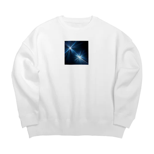 宇宙に輝く青い光 Big Crew Neck Sweatshirt