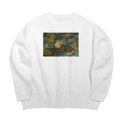 2020年5月岡田美術館前 雨後の蓮の花 Big Crew Neck Sweatshirt