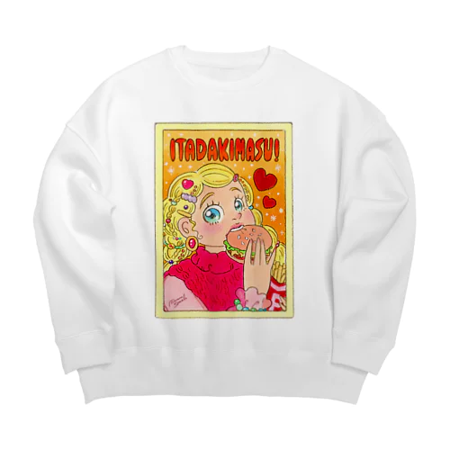 Hamburgerタイム！ Big Crew Neck Sweatshirt