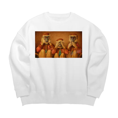 見ざる・聞かざる・言わざる　See no evil, hear no evil, speak no evil Big Crew Neck Sweatshirt