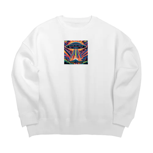 サイケデリック　UFO Encountering the Unknown Big Crew Neck Sweatshirt