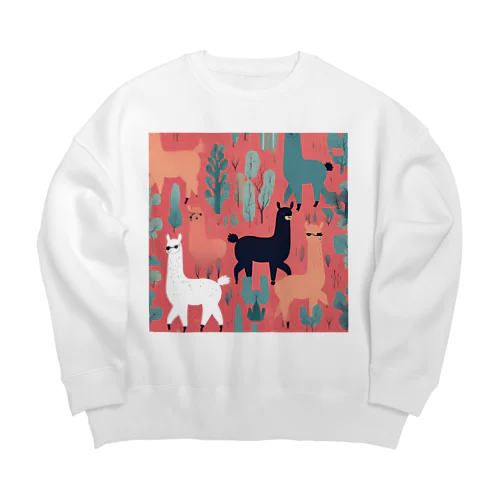 シュールアルパカ Big Crew Neck Sweatshirt