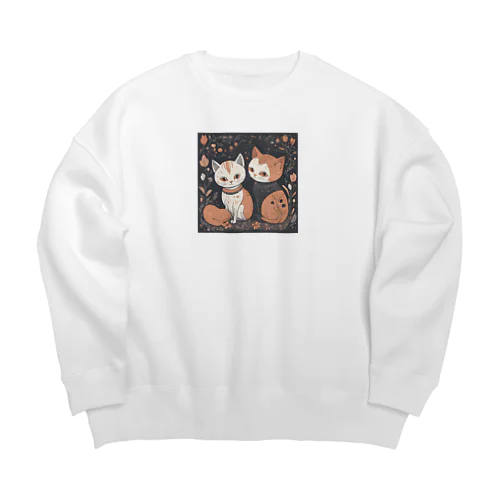 ワンダーキャットイラストグッズ Big Crew Neck Sweatshirt