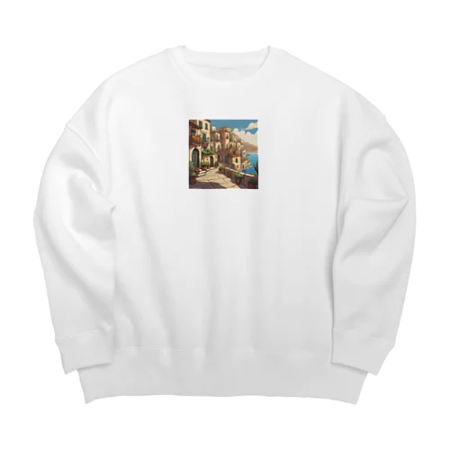 地中海の町並み Big Crew Neck Sweatshirt